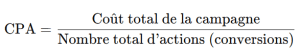 Formule CPA Google Ads